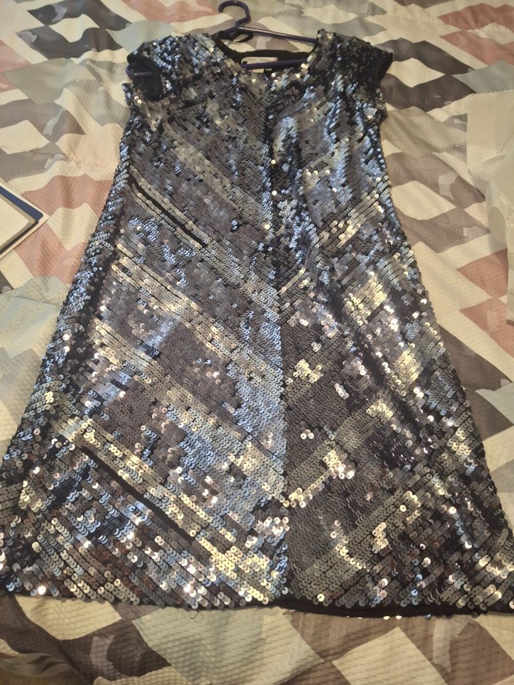 Steve Madden, Size Medium, Dark blue sequenced all over